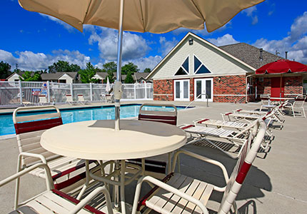 Pool area of PRE/3 multifamily property